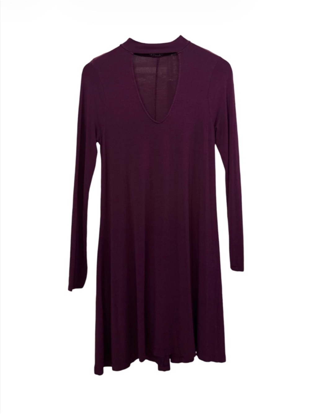 Express Plum Long Sleeve Swing Dress